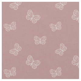 Boho Butterfly Modern Girly Spring Animal Mauve Stoff