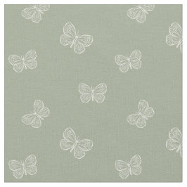 Boho Butterfly Modern Girly Spring Animal Sage Stoff