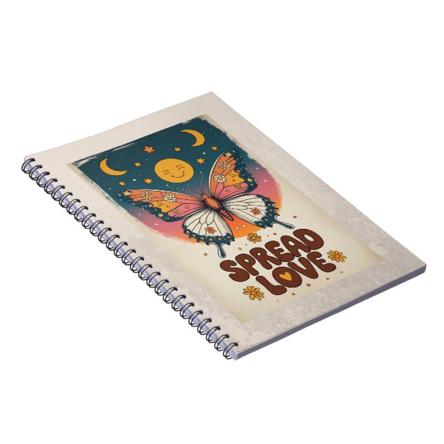 Boho Butterfly Notebook – Spread Love Journal Notizblock (Rechte Seite)