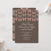 Boho Butterfly Pink und Brown Baby Dusche