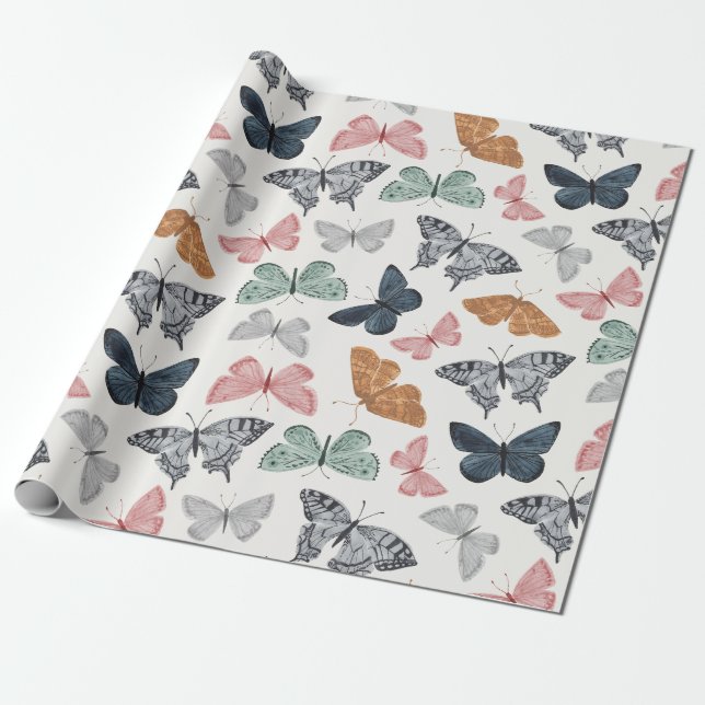 Boho Butterfly verzaubertes Wrapping Paper Geschenkpapier (Ungerollt)