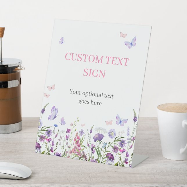 Boho Butterfly Wildblume Babydusche Sockelschild (In SItu)