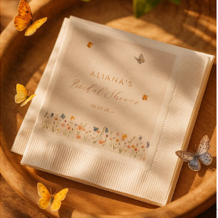 Boho Butterfly Wildblumen Brautparty Serviette