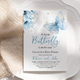 Boho Butterfly Wildflower Floral Boy Baby Shower Einladung
