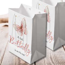 Boho Butterfly Wildflower Floral Girl Baby Shower Mittlere Geschenktüte