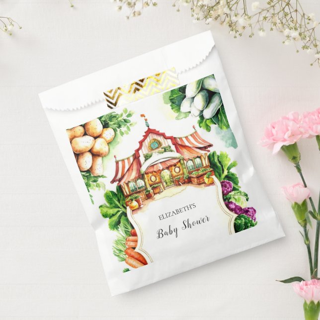 Boho Cabbage Farmer's Market Baby Showerr Geschenktütchen (Versiegelt)