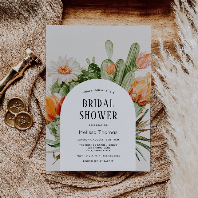Boho Cactus Arch Bridal Dusche Einladung (Von Creator hochgeladen)