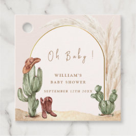 Boho Cactus Arch Desert Cowboy Baby Shower Geschenkanhänger