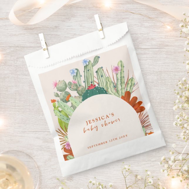 Boho Cactus Arch Desert Pampas Baby Shower Geschenktütchen (Ausgeschnitten)