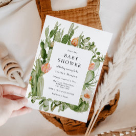 Boho Cactus Baby Shower Einladung