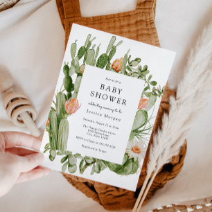 Boho Cactus Baby Shower Einladung