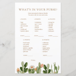 Boho Cactus Baby Shower Was ist in Ihrer Tasche?