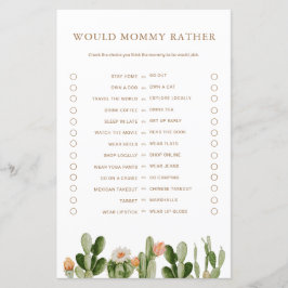 Boho Cactus Baby Shower würde Mommy eher spielen