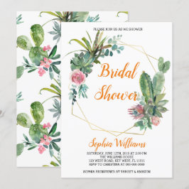 Boho Cactus Bridal Shower Einladung