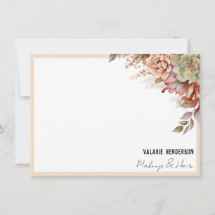 Boho Cactus Business Note Card Mitteilungskarte