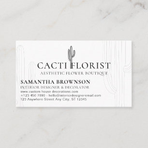 Boho Cactus Desert Blume Abstrakt Visitenkarte