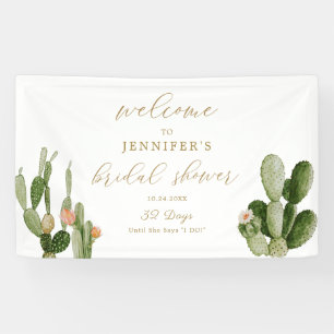 Boho Cactus Desert Brautparty Begrüßungspposter Banner