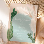 Boho cactus pampas arch green Brautparty Einladung<br><div class="desc">Tropisches Boho Wüstengrün Kaktus und Pampas Gras Brautparty Party laden mit wildem Kakteen,  Pampas Wasserfarbe,  Bogen geformt mit gedämpften Erdtönen mit hellbeige und Terracotta Farben mit staubigen grünen Bogen.</div>