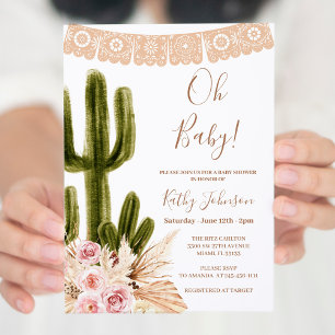 Boho Cactus Pampas Grass Baby Shower Einladung