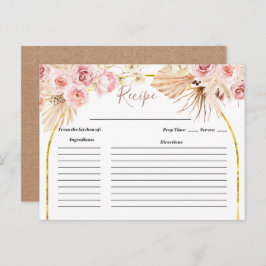 Boho Cactus Pink Blume Brautparty Rezept Karte