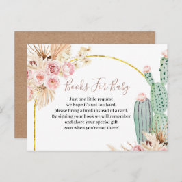 Boho Cactus Pink Blume Bücher für das Baby Einladungspostkarte