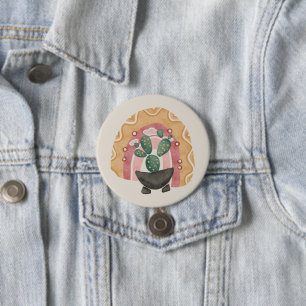 Boho Cactus Rainbow: Vibrant Wüste Vibes Button