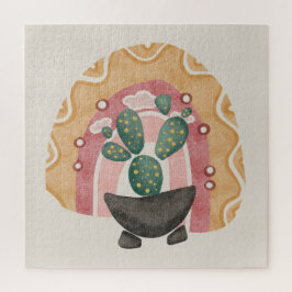 Boho Cactus Rainbow: Vibrant Wüste Vibes Puzzle