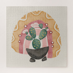 Boho Cactus Rainbow: Vibrant Wüste Vibes Puzzle