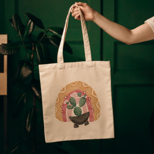 Boho Cactus Rainbow: Vibrant Wüste Vibes Tragetasche
