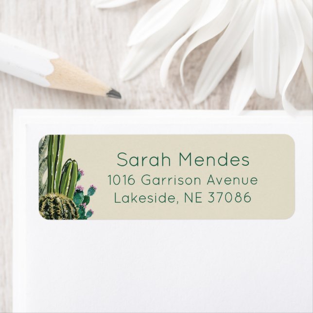 Boho Cactus Return Address Label (Insitu)