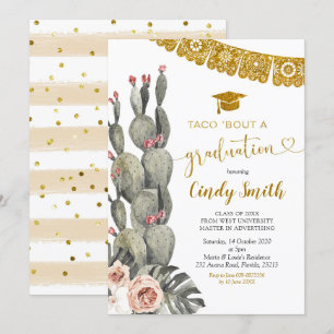 Boho Cactus Taco Bout a Abschluss Einladung