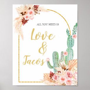 Boho Cactus Taco bout Alles was Sie brauchen ist L Poster