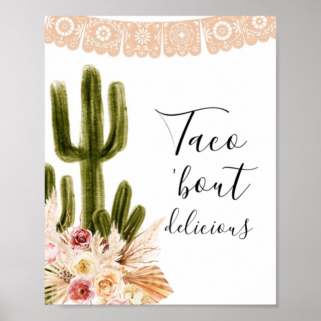 Boho Cactus Taco 'Bout köstliches Zeichen Poster (Vorne)