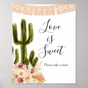 Boho Cactus Taco Bout Liebe ist ein süßes Zeichen Poster