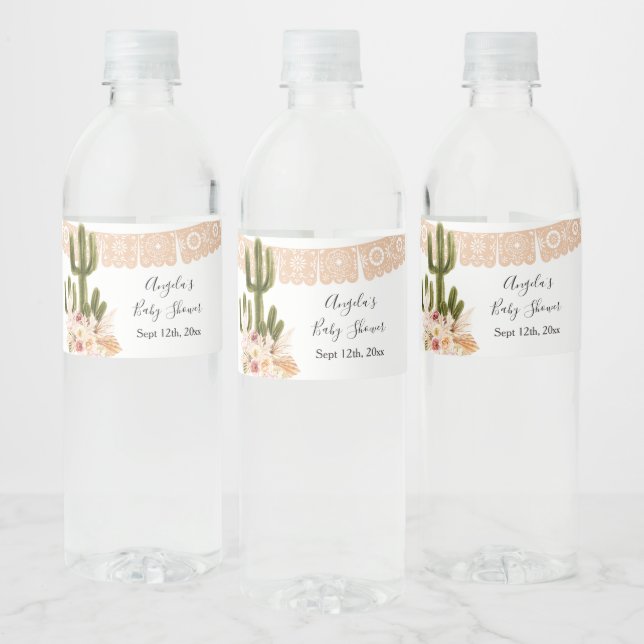 Boho Cactus Taco Bout Liebe Wasser Flasche Wasserflaschenetikett (Flaschen)