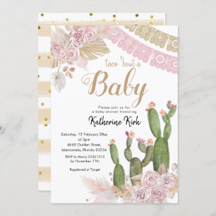 Boho Cactus Taco über eine Einladung für ein Baby