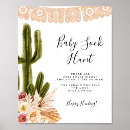 Boho Cactus Taco über Liebe Baby Sock Hunt Poster