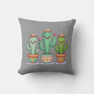 Boho Cactus Throw Pillow Kissen