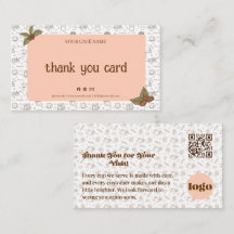Boho Cafe Dankeskarten-QR-Code