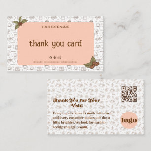 Boho Cafe Dankeskarten-QR-Code Treuekarte