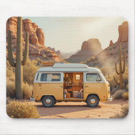 Boho Camper Van Wüstenprint Mousepad