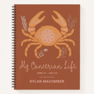 Boho Cancer Zodiac Astrologie Personalisiert Journ Notizbuch