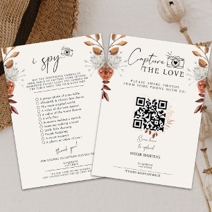 Boho Capture die Liebe Foto I Spy Wedding Menü RSVP Karte