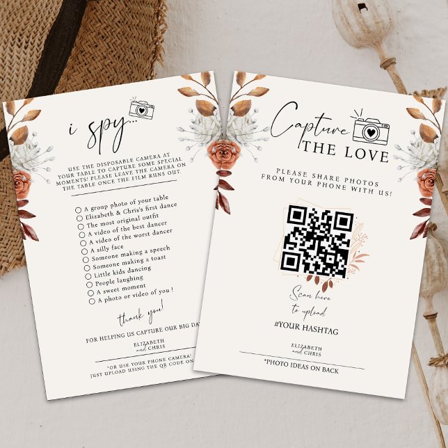 Boho Capture die Liebe Foto I Spy Wedding Menü RSVP Karte (Von Creator hochgeladen)