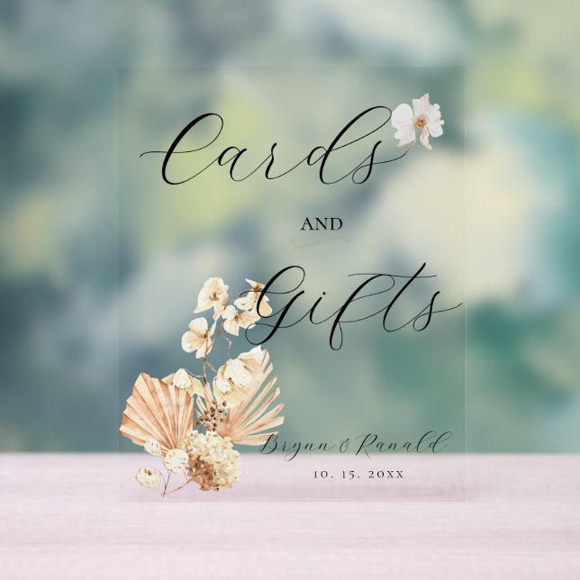 Boho Cards, Geschenke und Bouquets Acrylschild (Neutral)