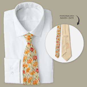 Boho Carnation Wedding Neck Tie Krawatte