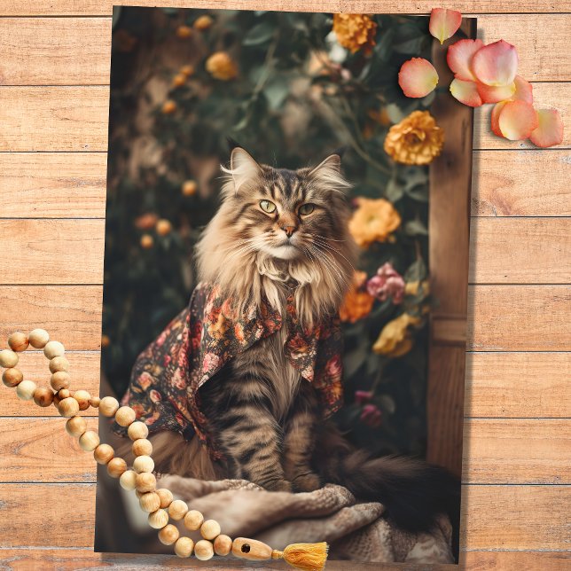 Boho Cat in Florals 4 Dekoupage Paper Seidenpapier (Von Creator hochgeladen)