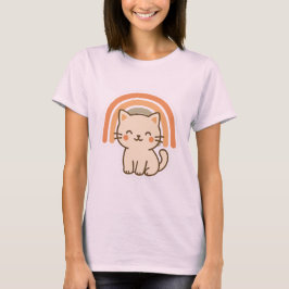 Boho Cat T-Shirt with Retro Arch Design