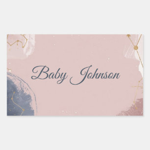 Boho-Celestial-Baby-Shower-Dankeschön-Anhänger G Rechteckiger Aufkleber