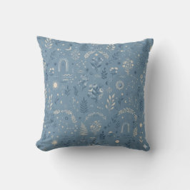 Boho Celestial Botanischer Staubblauer Kissenbezug Kissen